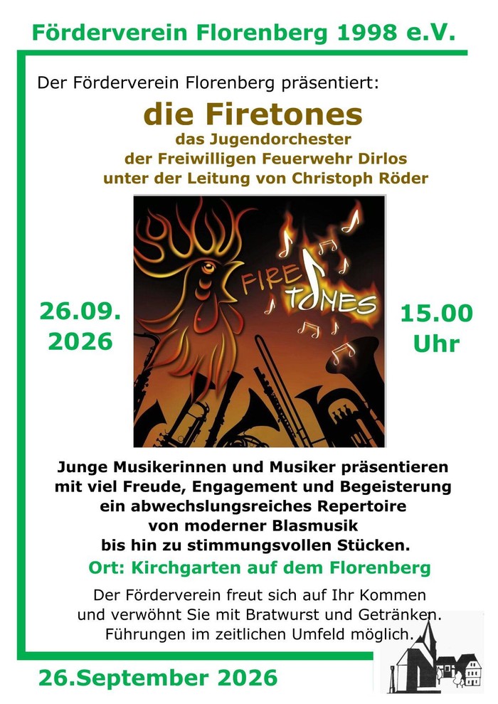 Konzert Firetones am Florenberg 26.09.26 15 Uhr