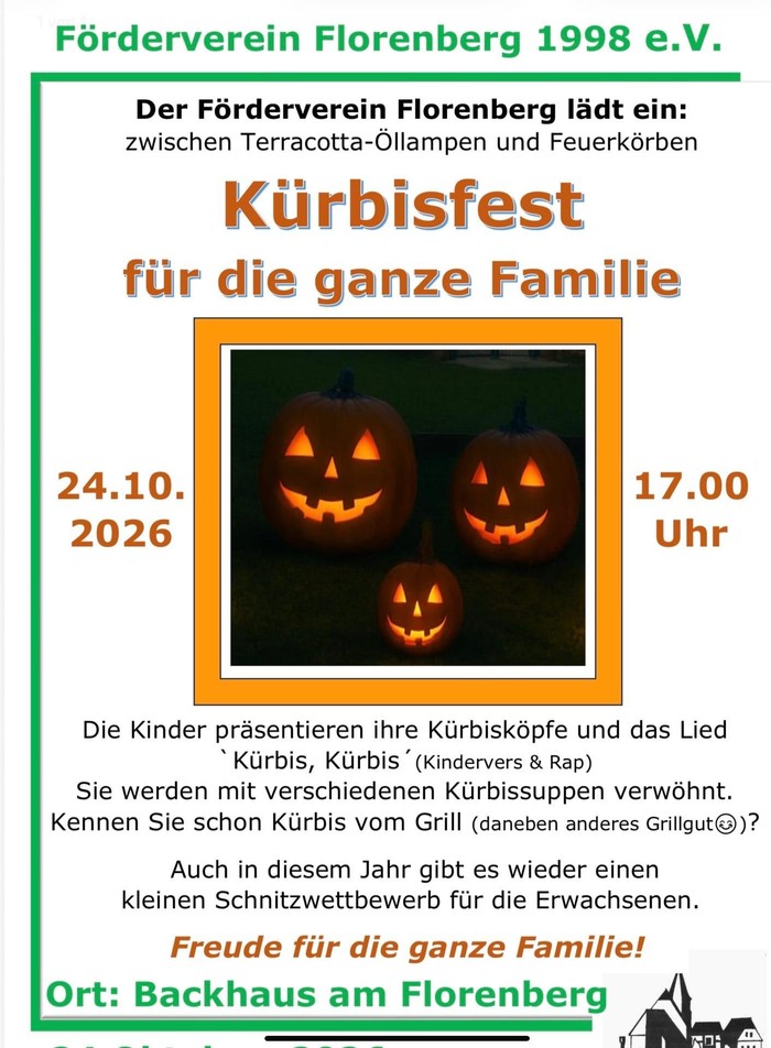 Kürbisfest 24.10.26 17 Uhr am Florenberg