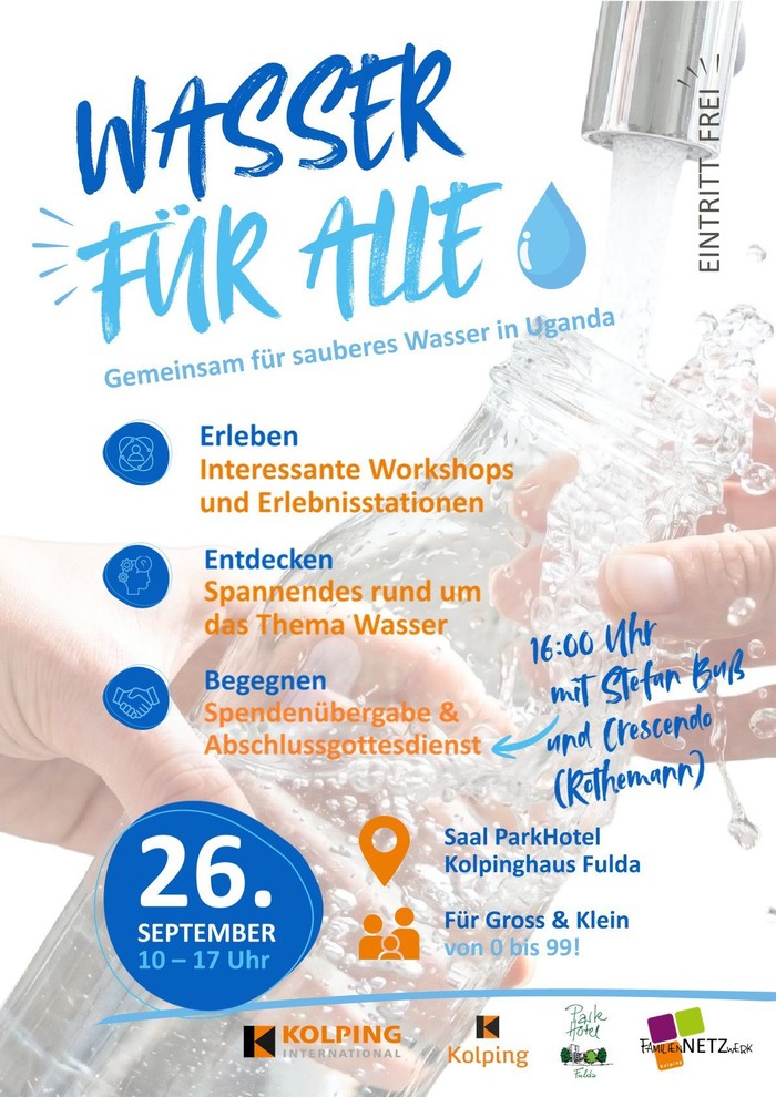 Aktionstag Wasser für alle am 26.09.2026 von 10 bis 17 Uhr
