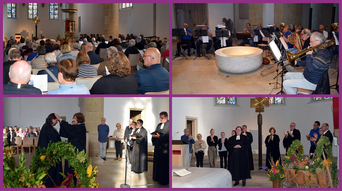 Eine Kollage von Eindrücken vom Gottesdienst aus der Christuskirche.
