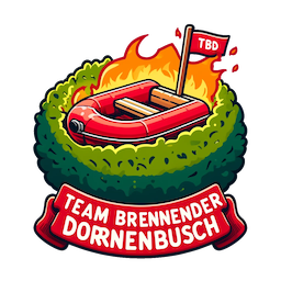 Es handelt sich um das Logo vom Helferkreis bzw. dem TBD. Es ist ein Brennender Dornenbusch mit einem knallrotem Gummiboot in der Mitte mit einer Fahne auf der