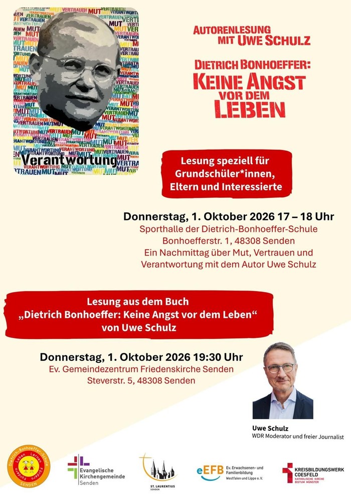 Autorenlesung mit Uwe Schulz - Dietrichbohoeffer: Keine Angst vor dem Leben