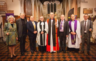 Ali, Bishop Martin, His Worship the Mayor of Merton, Paul Kohler, MP for Wimbledon, and Ed Foley, Merton Park Ward Concillor