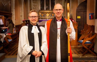 Revd Ali Milne with the Bishop of Kingston, Rt Revd Martin Gainsborough