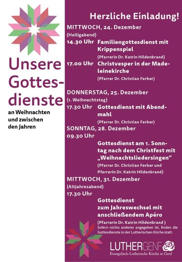 Weihnachtsgottesdienst 2025 Weihnachtsgottesdienst 2025