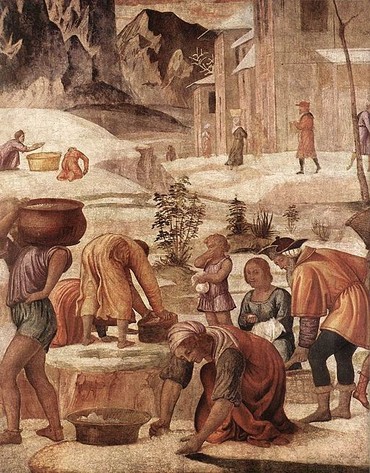 The Gathering of the Manna by Bernardino Luini, Public Domain via Wikimedia Commons